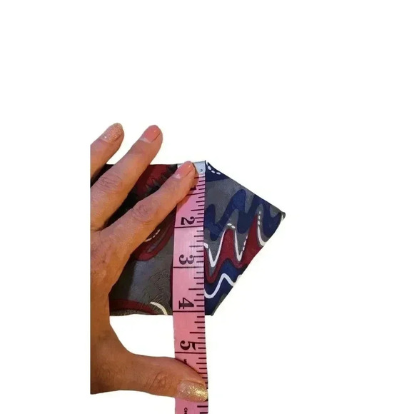 SURREY Luxury Abstract Pattern Red Blue Gray Tie Necktie Business Church Work - Picture 10 of 11